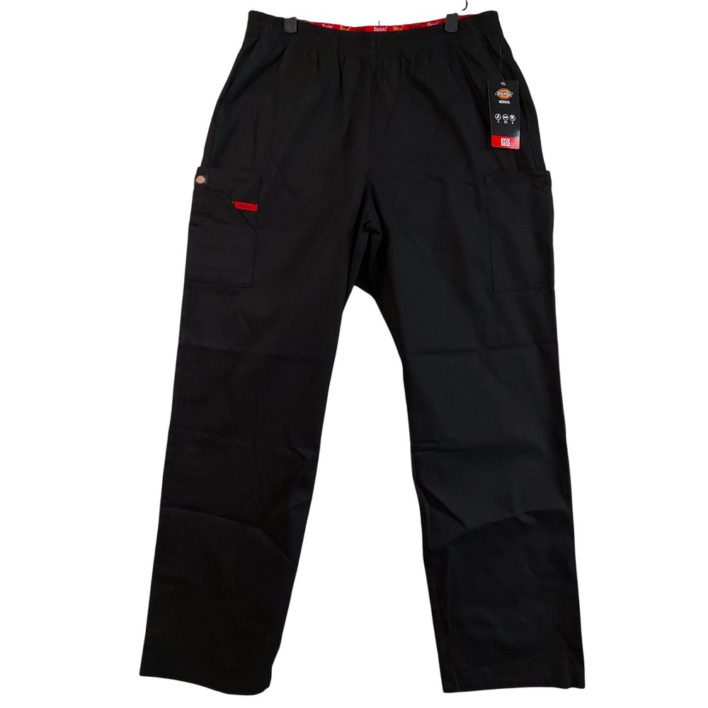 Dickies Scrub Pants Women Large Black EDS Signature Cargo Medical 86106